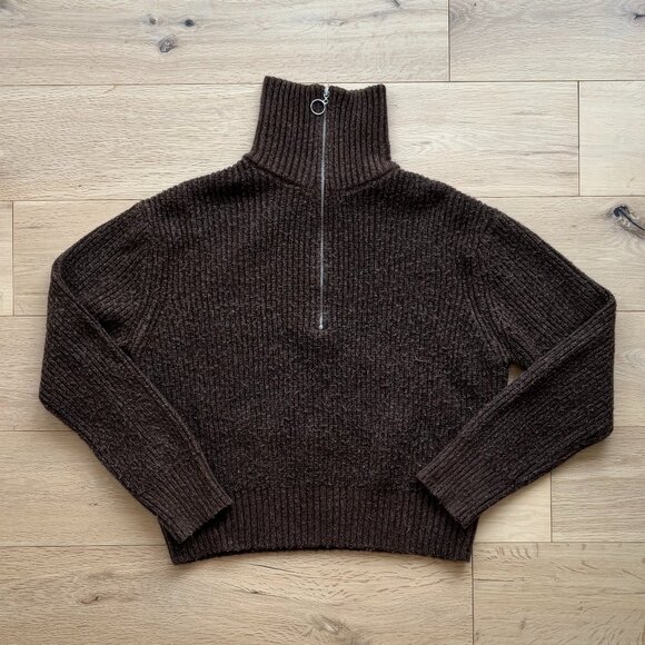 Jessica Simpson Women's Brown knit half zip sweater - Picture 1 of 7